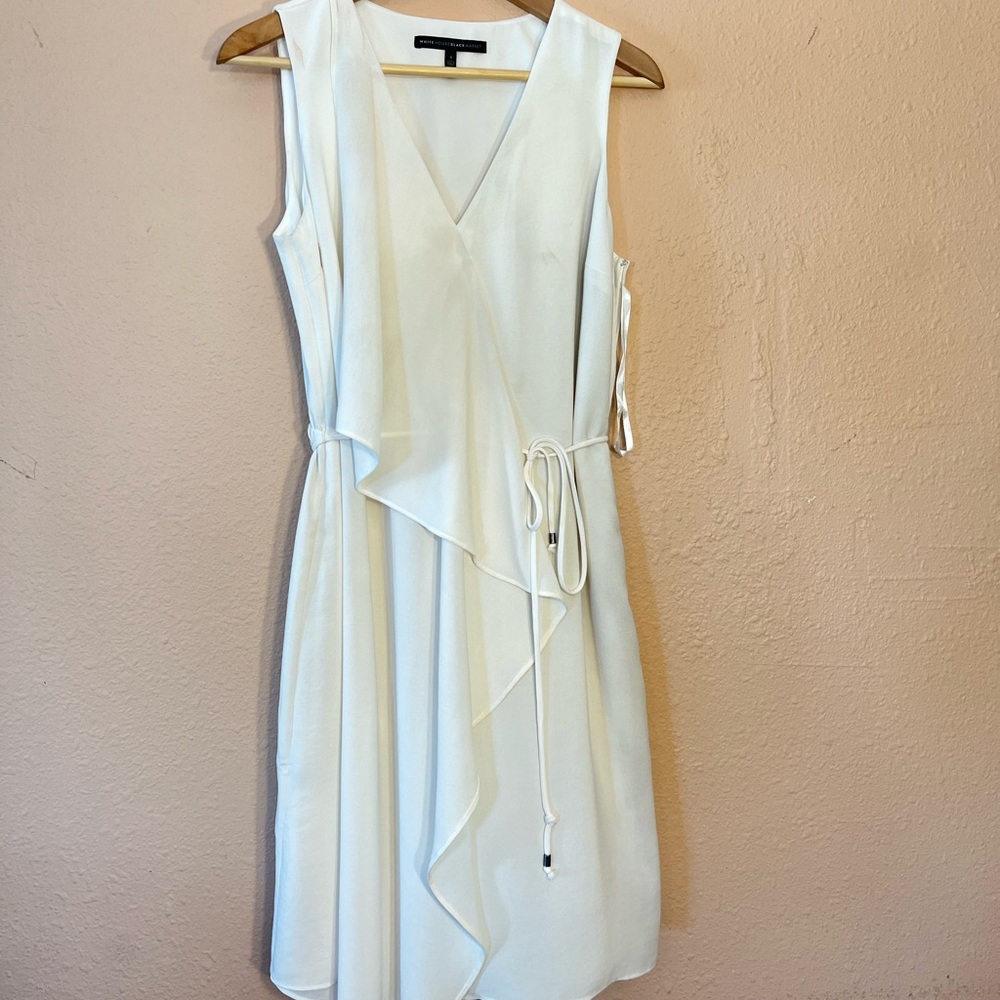 White House Black Market off-white wrap dress